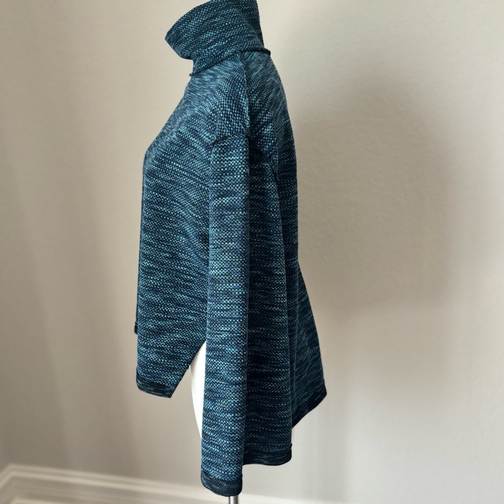 We the Free by Free People Sunny Days Space-Dye Turtleneck Sweater Blue Sz Small - Picture 3 of 10